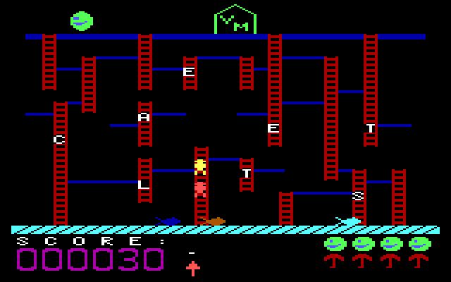 Boppie's Great Word Chase IBM PC/Compatibles Screenshot: A very difficult level.