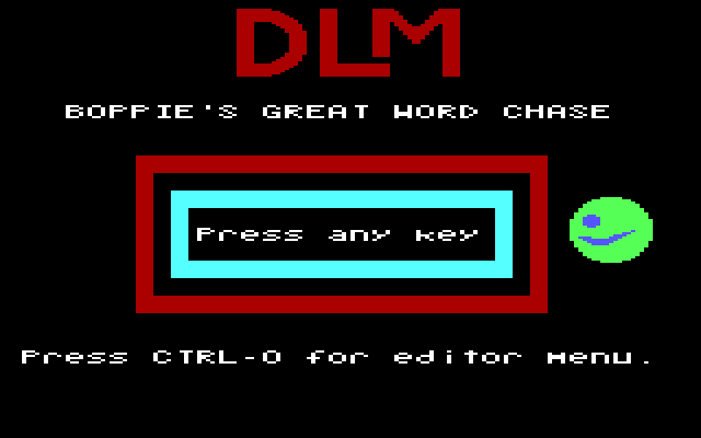 Boppie's Great Word Chase IBM PC/Compatibles Screenshot: Ready to begin the game?