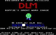 Boppie's Great Word Chase for IBM PC/Compatibles - Title screen.