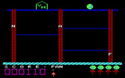 Boppie's Great Word Chase for IBM PC/Compatibles - The training level features 3 letter words.