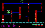 Boppie's Great Word Chase for IBM PC/Compatibles - Using an umbrella to jump to a lower level.