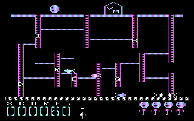 Boppie's Great Word Chase IBM PC/Compatibles Screenshot: Each level features a different layout.