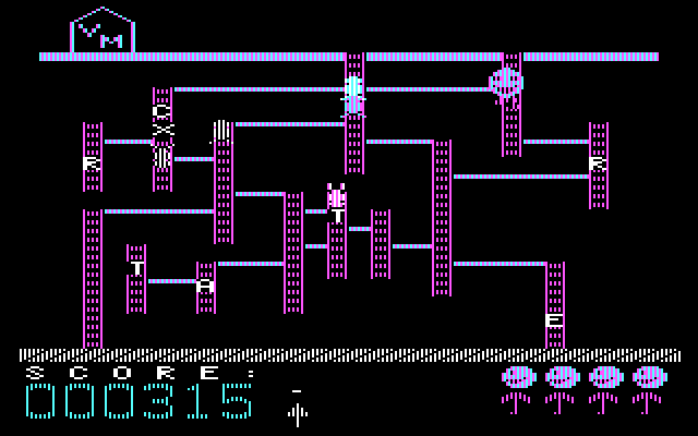 Boppie's Great Word Chase IBM PC/Compatibles Screenshot: One of the more difficult levels.
