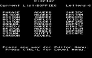 Boppie's Great Word Chase for IBM PC/Compatibles - One of the word lists included with the game.