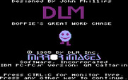 Boppie's Great Word Chase for IBM PC/Compatibles - Title screen.