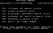 Boppie's Great Word Chase for IBM PC/Compatibles - The editor menu.