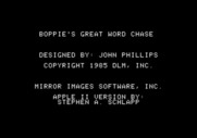 Boppie's Great Word Chase for Apple II - Title screen 1.