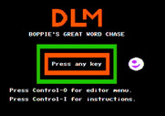 Boppie's Great Word Chase for Apple II - Press a key to begin the game.