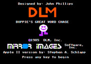 Boppie's Great Word Chase for Apple II - Title screen 2.