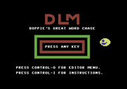 Boppie's Great Word Chase for Commodore 64 - Press a key to start the game.