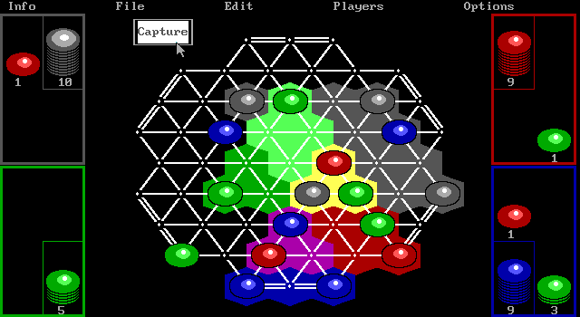 TrianGO IBM PC/Compatibles Screenshot: Hmm, lots of strategic options here...maybe.