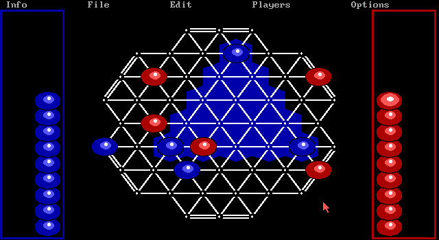 TrianGO IBM PC/Compatibles Screenshot: Starting a game against the computer.