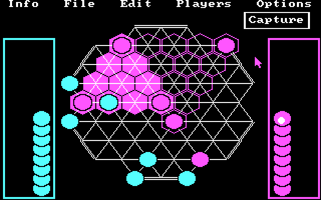 TrianGO IBM PC/Compatibles Screenshot: Playing a game against the computer.