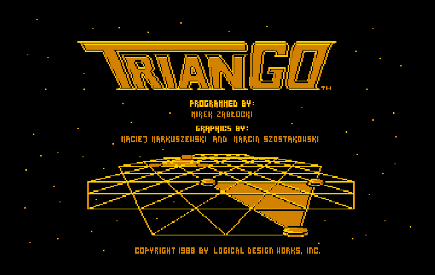 TrianGO IBM PC/Compatibles Screenshot: Title screen.