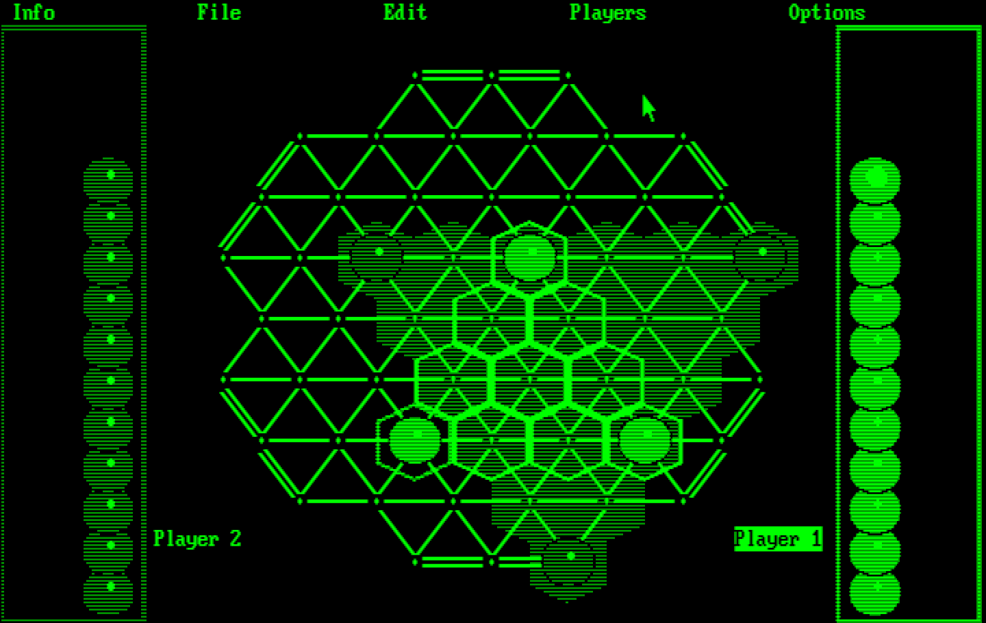 TrianGO IBM PC/Compatibles Screenshot: Playing against the computer.