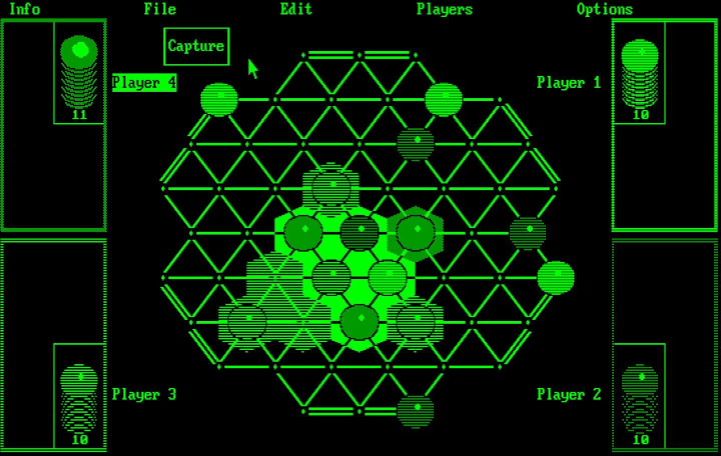 TrianGO IBM PC/Compatibles Screenshot: 4 players competing.