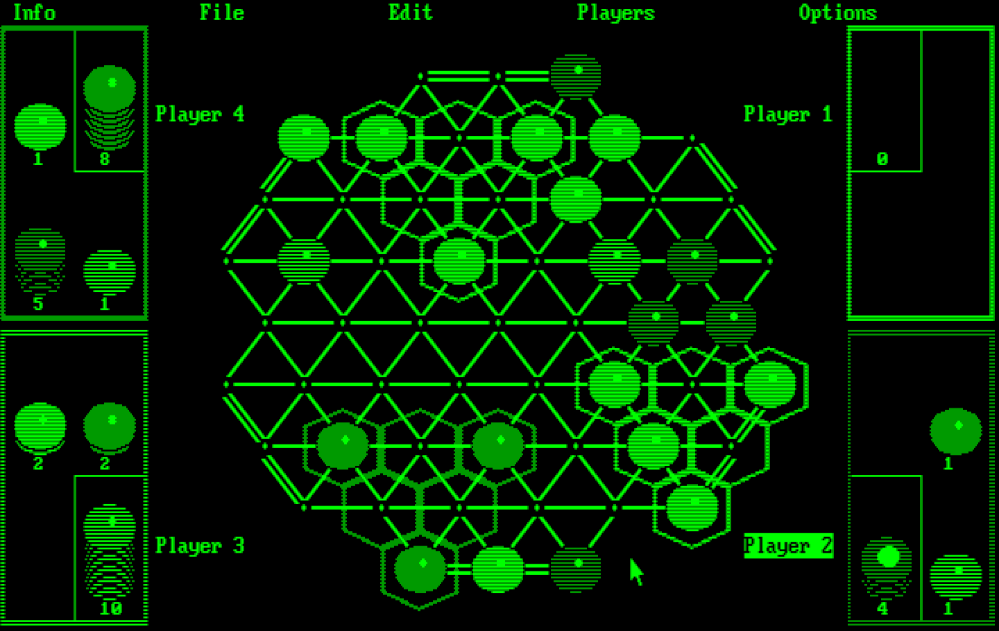 TrianGO IBM PC/Compatibles Screenshot: What would be a good strategy for player 2?