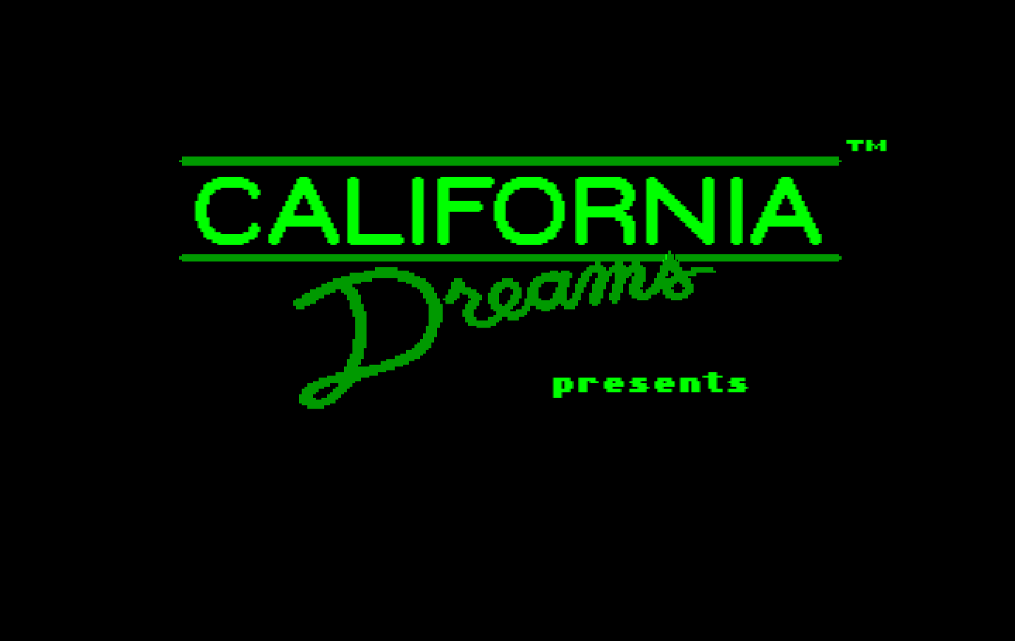 TrianGO IBM PC/Compatibles Screenshot: California Dreams logo.