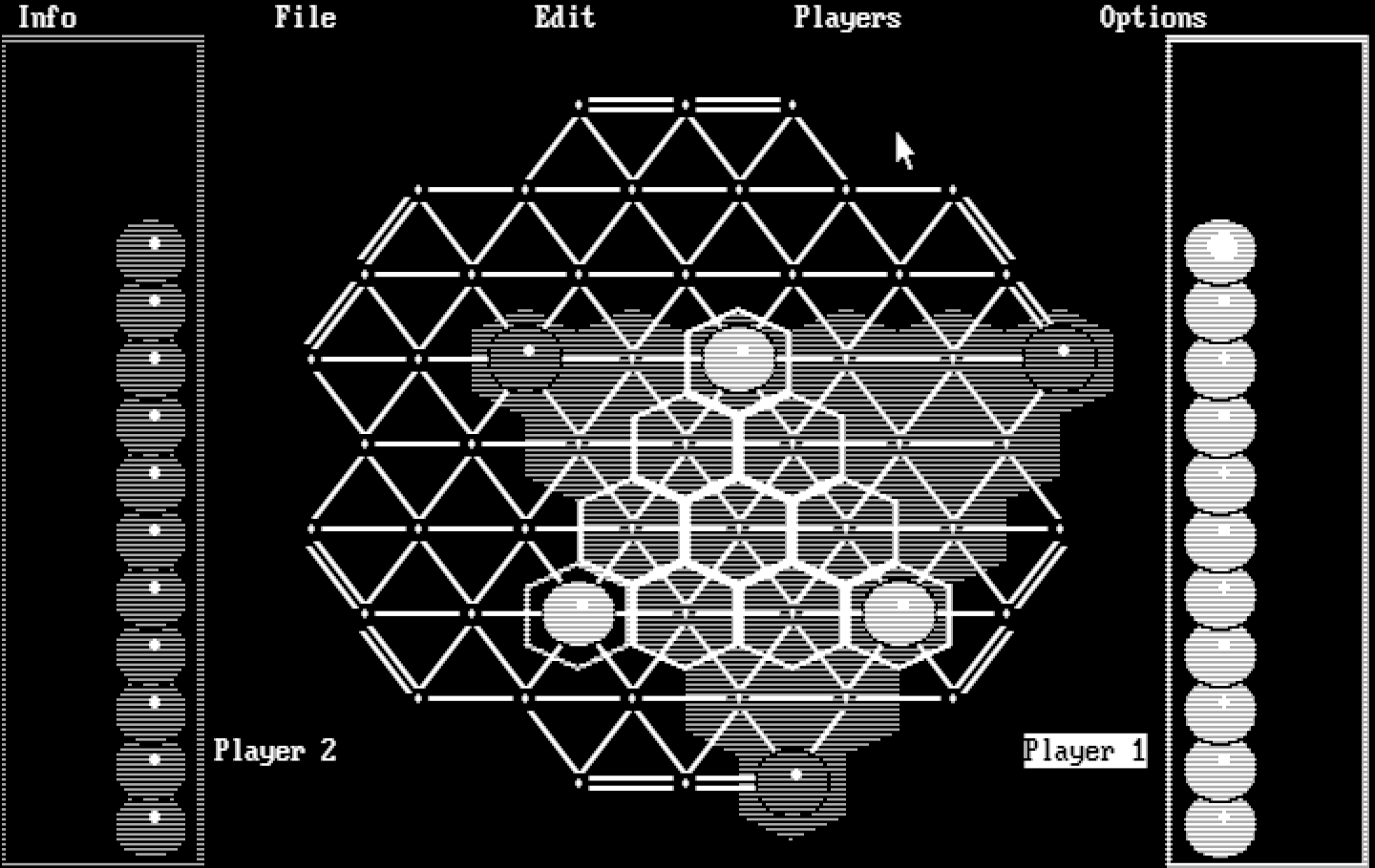 TrianGO IBM PC/Compatibles Screenshot: Playing against the computer.