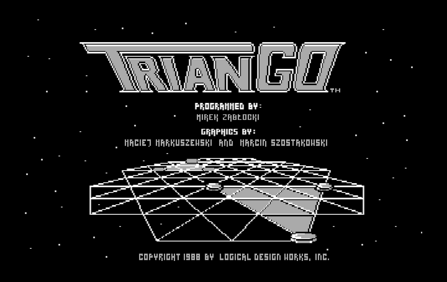 TrianGO IBM PC/Compatibles Screenshot: Title screen.