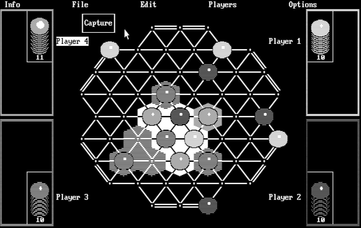 TrianGO IBM PC/Compatibles Screenshot: 4 players competing.