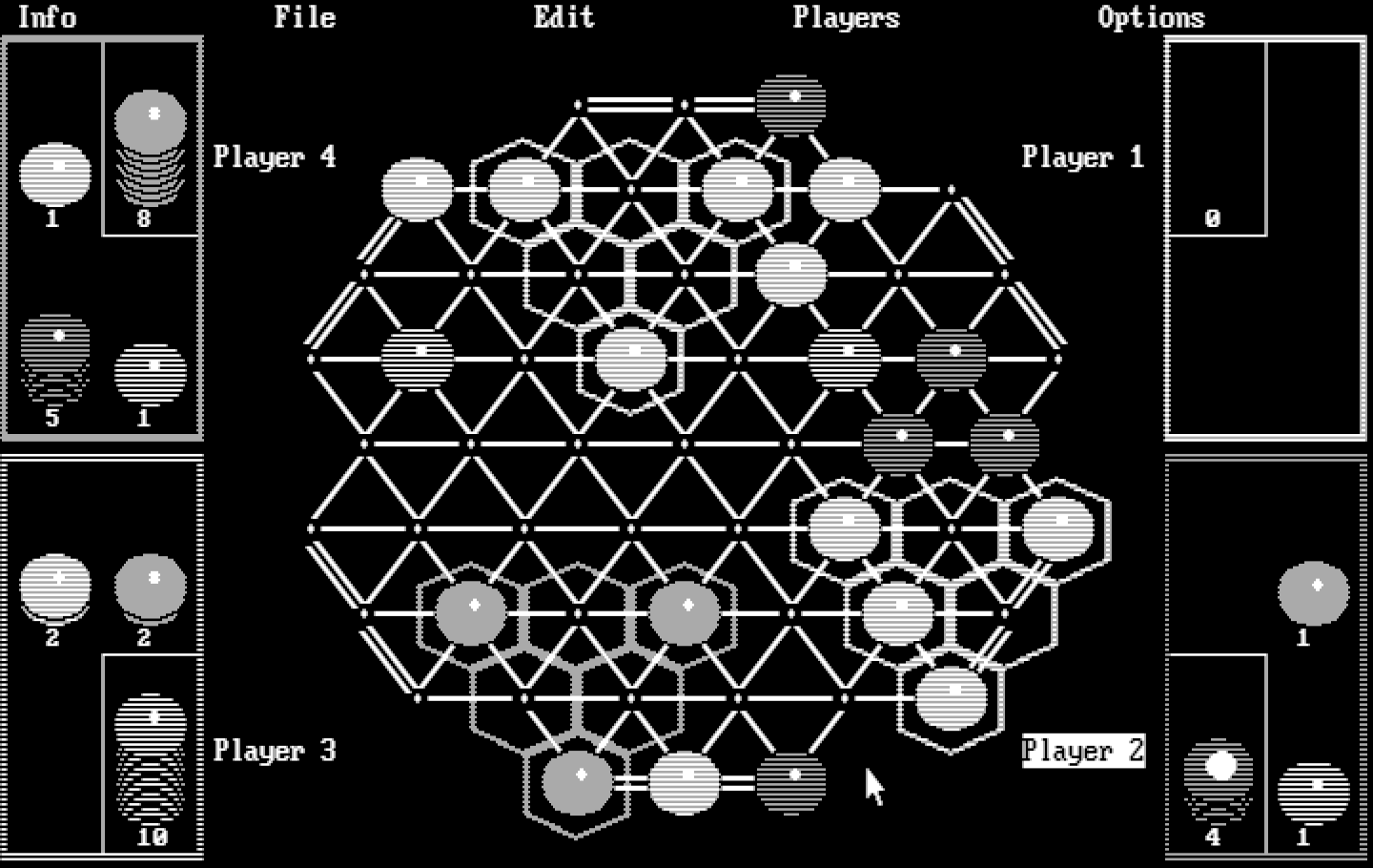TrianGO IBM PC/Compatibles Screenshot: What would be a good strategy for player 2?