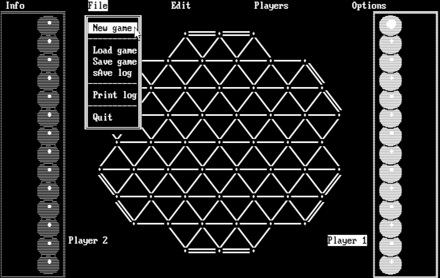 TrianGO IBM PC/Compatibles Screenshot: Ready to start a new game?