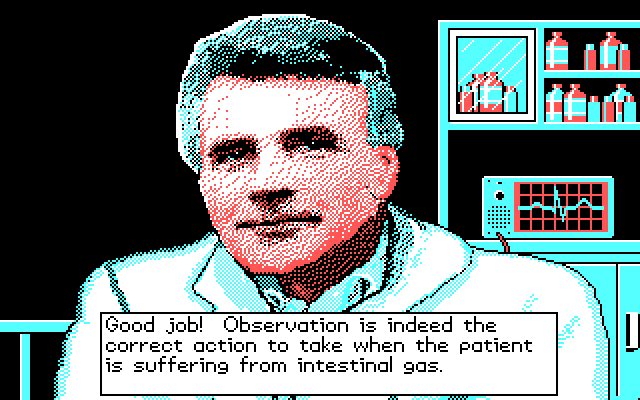 Life & Death IBM PC/Compatibles Screenshot: Other doctors advise when you make the correct choice, or the wrong one.