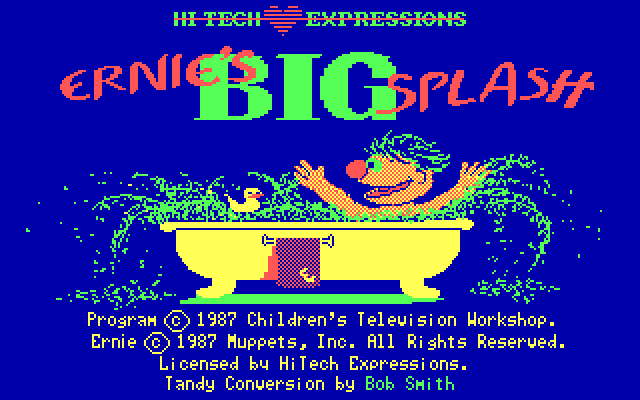 Ernie's Big Splash IBM PC/Compatibles Screenshot: Title screen.