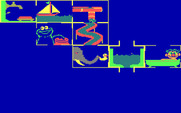 Ernie's Big Splash for IBM PC/Compatibles - You need to select pieces that create a path for the rubber duck; looks like this selection isn't working.