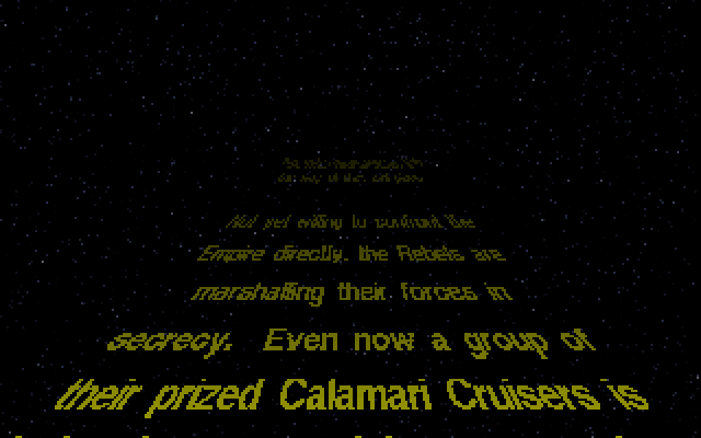 Star Wars: X-Wing IBM PC/Compatibles Screenshot: The story so far...