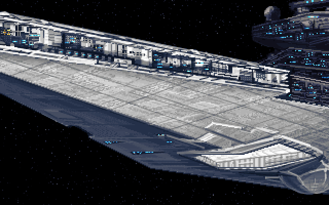 Star Wars: X-Wing IBM PC/Compatibles Screenshot: A star destroyer appears...