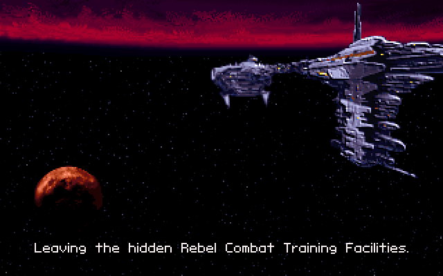 Star Wars: X-Wing IBM PC/Compatibles Screenshot: Leaving the training facilities.