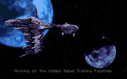 Star Wars: X-Wing for IBM PC/Compatibles - Arriving at the training facility.