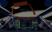Star Wars: X-Wing for IBM PC/Compatibles - Flying through a gate.