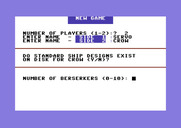Berserker Raids for Commodore 64 - Setting up a new game.