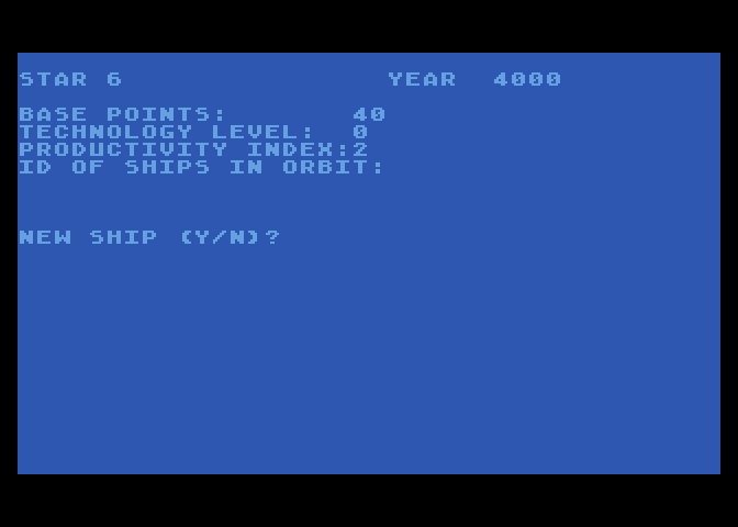 Berserker Raids Atari 8-bit Screenshot: Create a new ship?