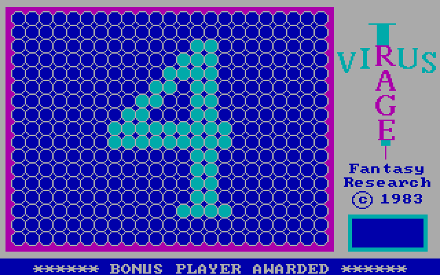 Virus Rage IBM PC/Compatibles Screenshot: Bonus player awarded!