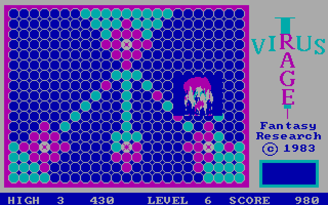 Virus Rage IBM PC/Compatibles Screenshot: A mutant got me! The face melts...
