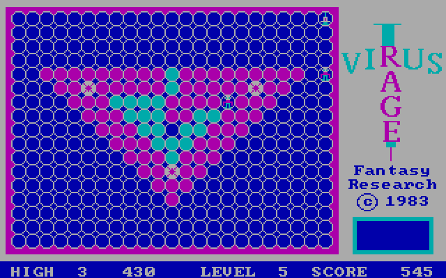 Virus Rage IBM PC/Compatibles Screenshot: Each of the 30 levels has a different shape.