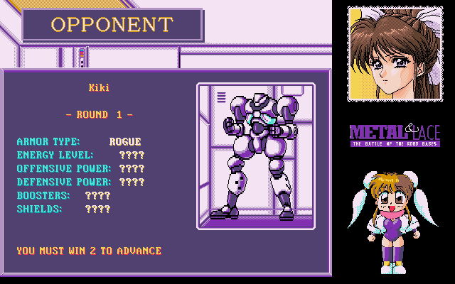 Metal & Lace: The Battle of the Robo Babes IBM PC/Compatibles Screenshot: My next opponent...