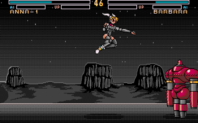 Metal & Lace: The Battle of the Robo Babes IBM PC/Compatibles Screenshot: Opponent attacks...