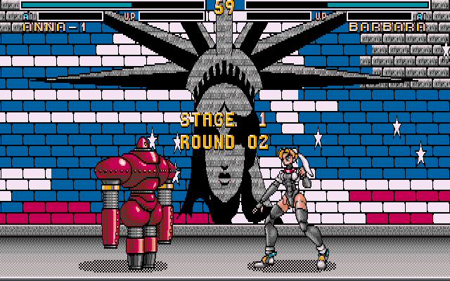 Metal & Lace: The Battle of the Robo Babes IBM PC/Compatibles Screenshot: Stage 1, round 2...Fight!