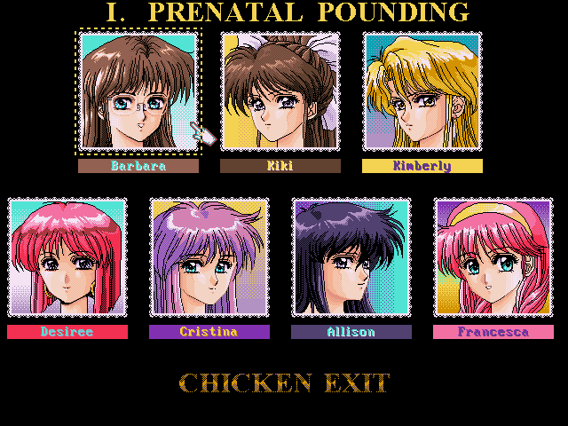 Metal & Lace: The Battle of the Robo Babes IBM PC/Compatibles Screenshot: Choose your next opponent.
