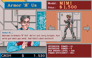 Metal & Lace: The Battle of the Robo Babes for IBM PC/Compatibles - Buy some new armor here...