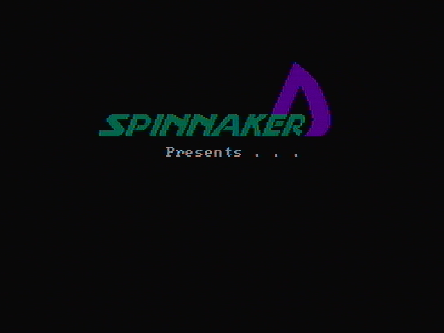 Story Machine IBM PC/Compatibles Screenshot: Spinnaker logo.