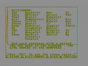 Story Machine for IBM PC/Compatibles - Here is the dictionary of words.