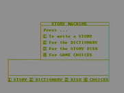 Story Machine for IBM PC/Compatibles - The main menu.