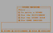 Story Machine for IBM PC/Compatibles - The main menu.