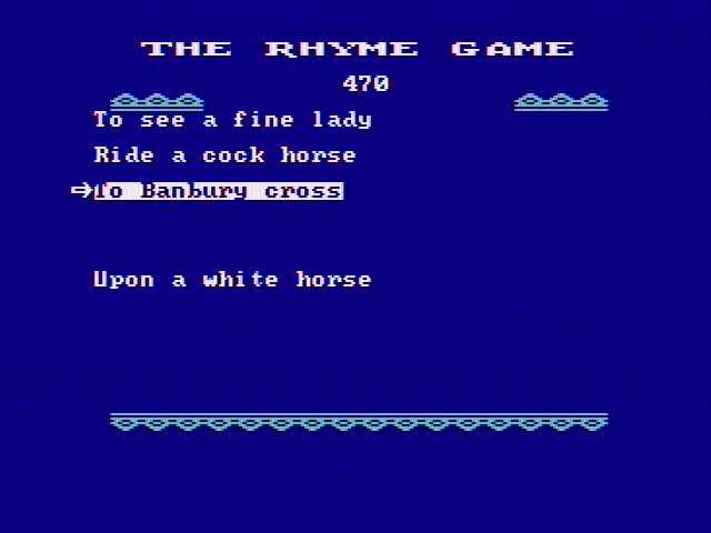 Hey Diddle Diddle IBM PC/Compatibles Screenshot: Move the sentences around to the correct order.